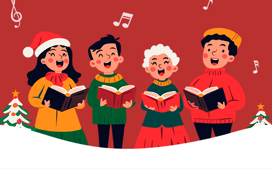 groupe de personnes illustration chants de noël