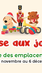 visuel bourse aux jouets polyèdre 2024 avec père noël et lutin