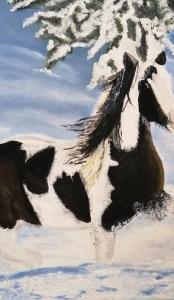 exposition magali dorion peinture à l'huile cheval polyèdre seynod annecy